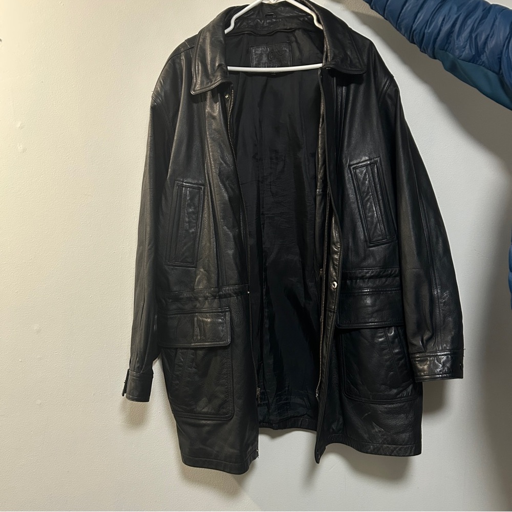 Black Leather Bomber Jacket